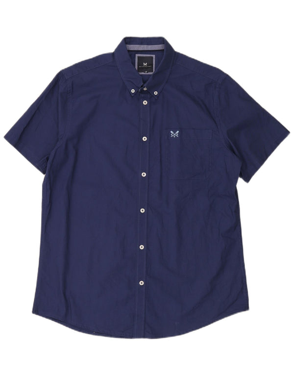 Crew Clothing Camisa de manga corta para hombre Algodón azul marino grande