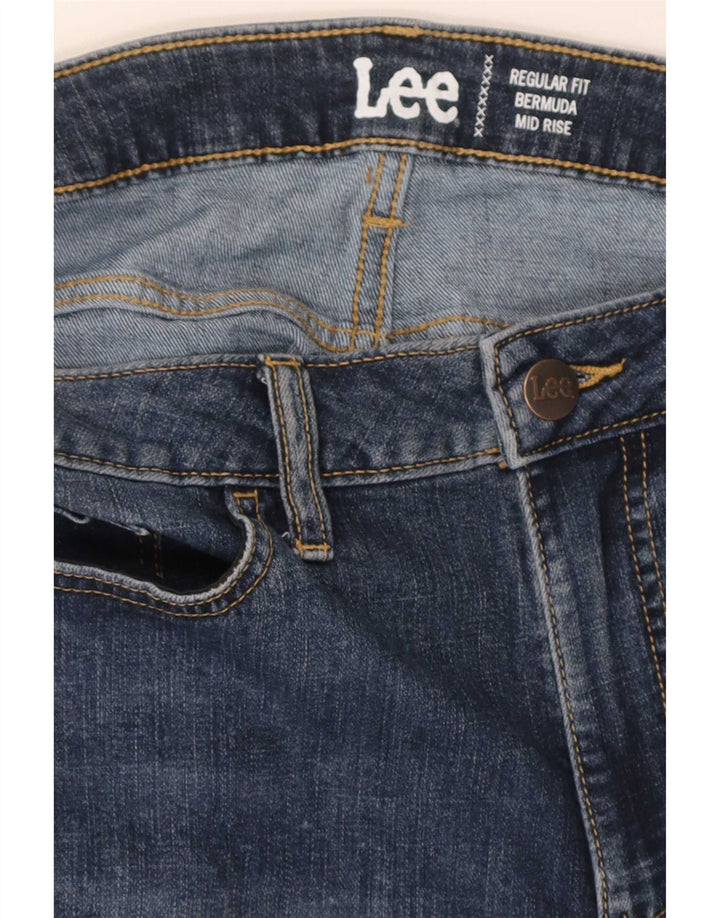 Lee Bermudas para Mujer Pantalones Cortos De Mezclilla De Corte Regular Y Talle Medio W32 Grande Azul