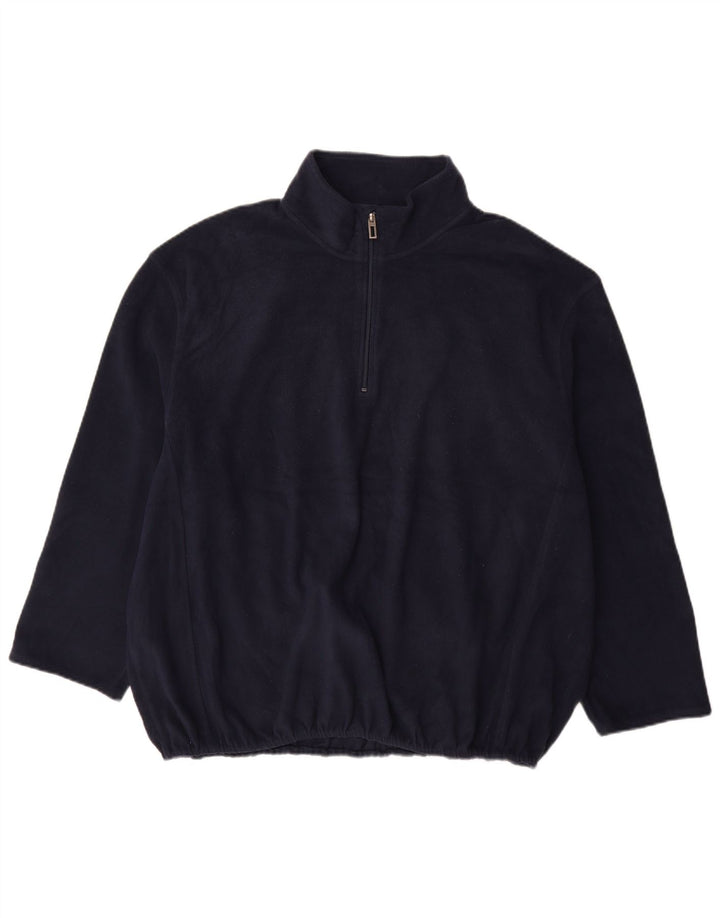 Canda - Jersey de forro polar con cuello y cremallera para hombre, 3XL, azul marino