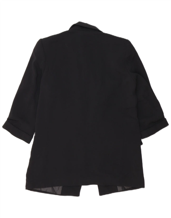 ZARA Chaqueta tipo blazer abierta para mujer UK 44 Mediana Poliéster negro
