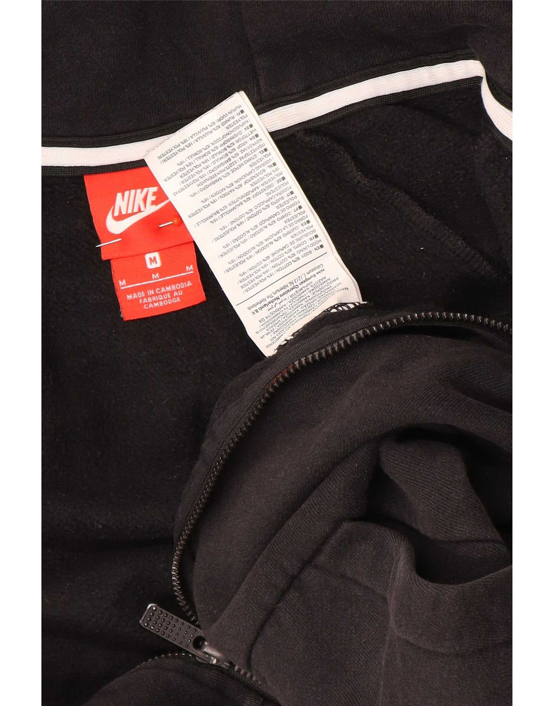 Nike - Sudadera con capucha y cremallera para hombre, tamaño mediano, algodón negro