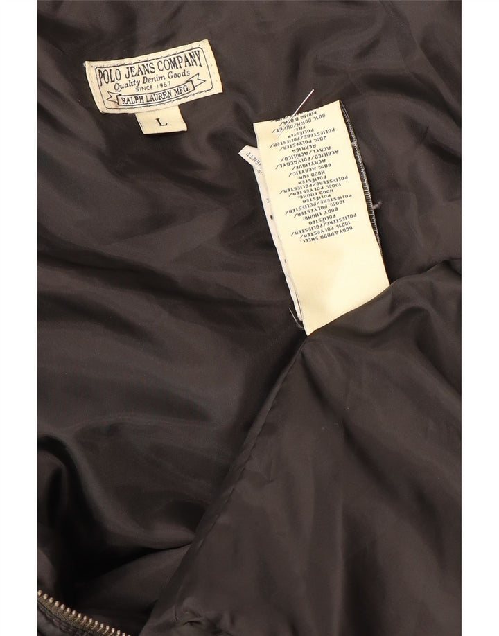 RALPH LAUREN Chaqueta acolchada para mujer UK 14 Grande Poliéster negro