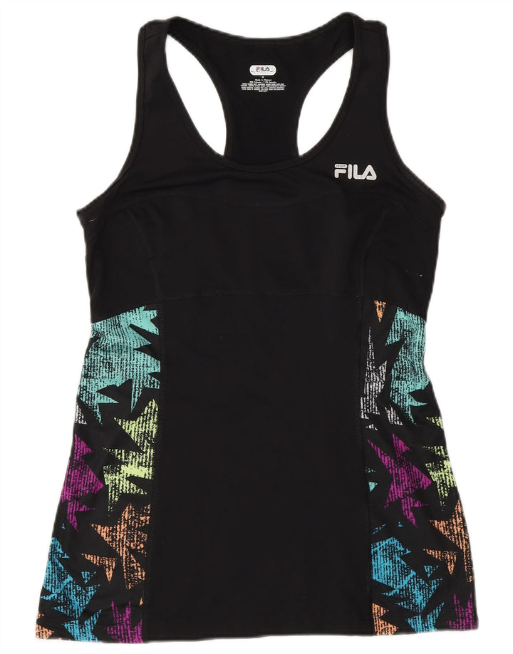 Fila Mujer Chaleco Top UK 12 Medio Negro Floral Poliéster