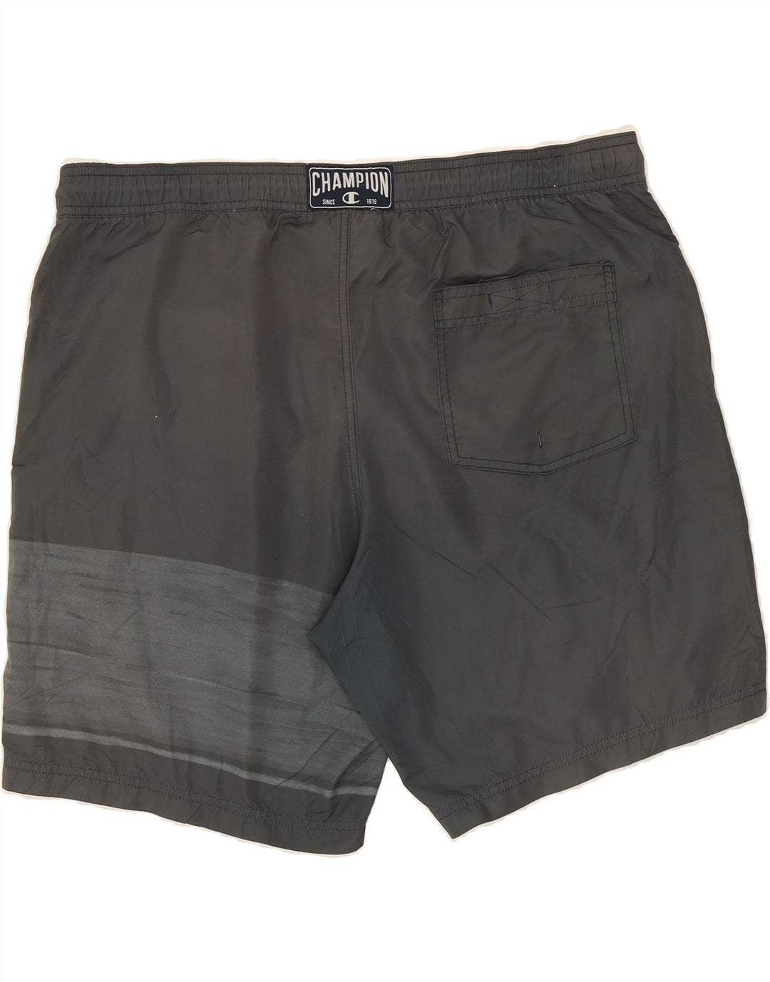 CHAMPION Mens Graphic Swimming Shorts 2XL  Black Polyester Vintage Champion and Second-Hand Champion from Messina Hembry 