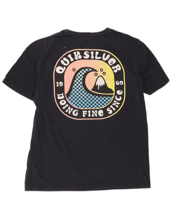 Quiksilver Hombre Camiseta Gráfica Top Medium Azul Marino Algodón