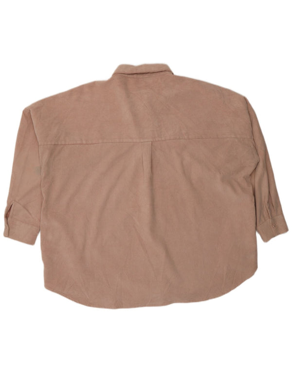 Zara Mujer Camisa De Pana Extragrande UK 40 XL Rosa