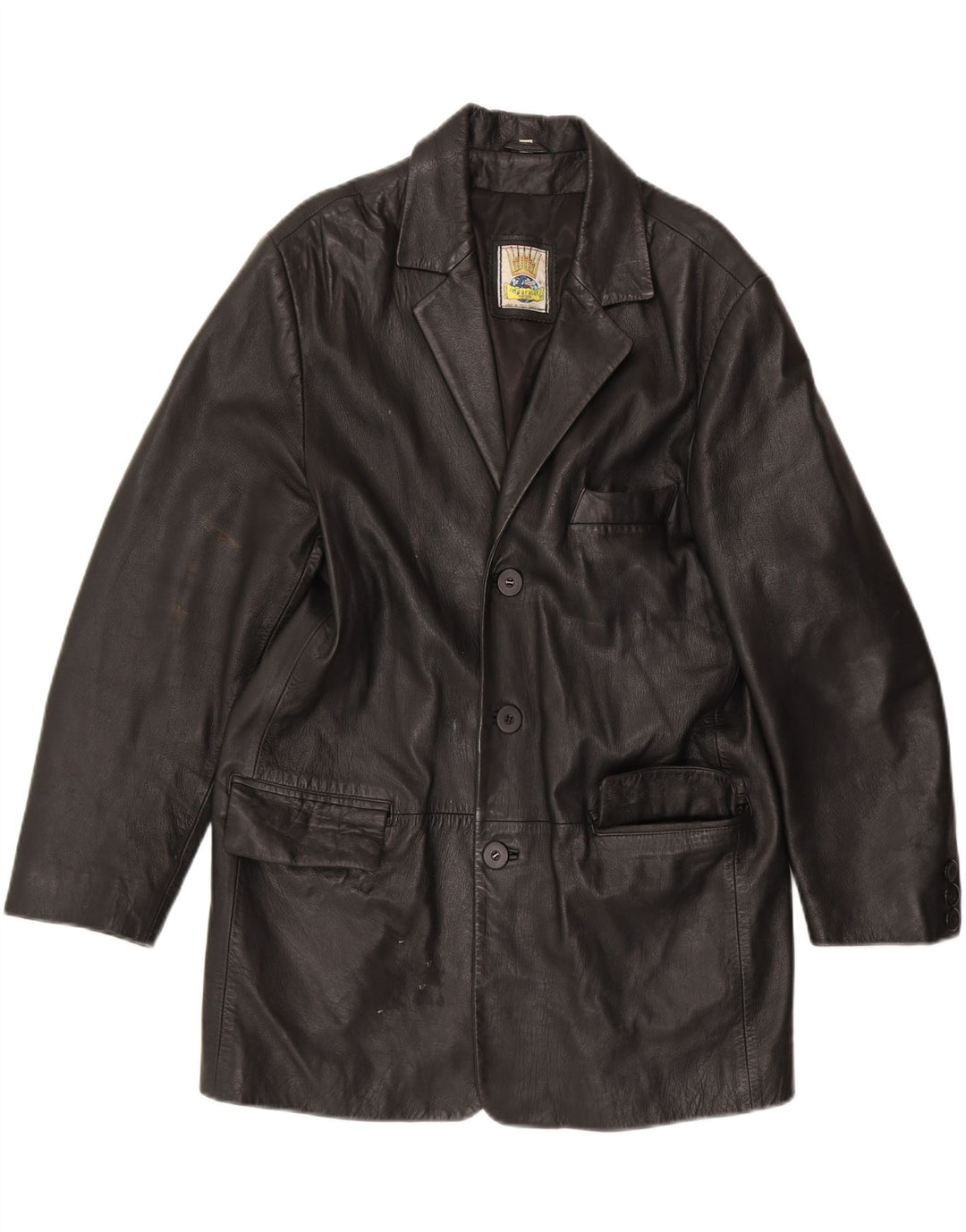 VINTAGE Mens Leather Jacket UK 42 XL Black Leather Vintage Vintage and Second-Hand Vintage from Messina Hembry 