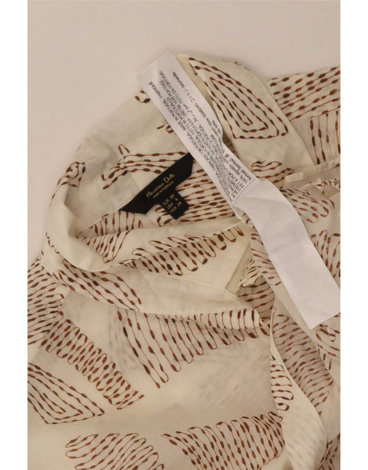 Massimo Dutti Camisa Estampado Abstracto Mujer EU 38 Small Blanco Algodón
