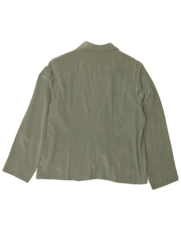 cherie Blusa camisera para mujer IT 46 Seda verde grande