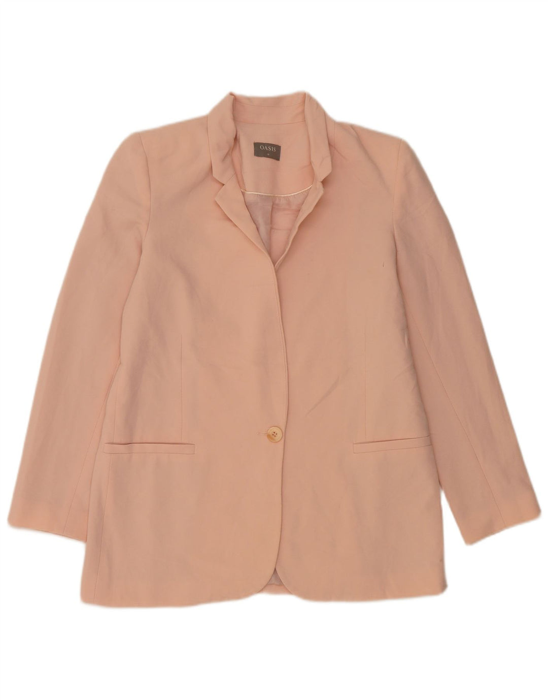 Oasis Chaqueta tipo blazer con 1 botón para mujer UK 10 Small Pink Poliéster