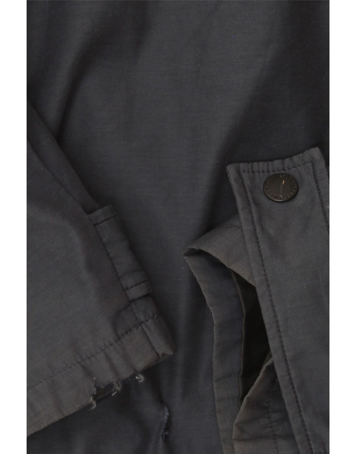 LYLE & SCOTT Chaqueta cortavientos con capucha para hombre UK 40 Large Nylon azul marino