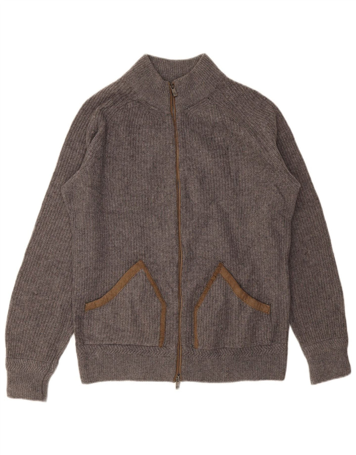 MASSIMO DUTTI Jersey Cárdigan Hombre Large Lana Gris