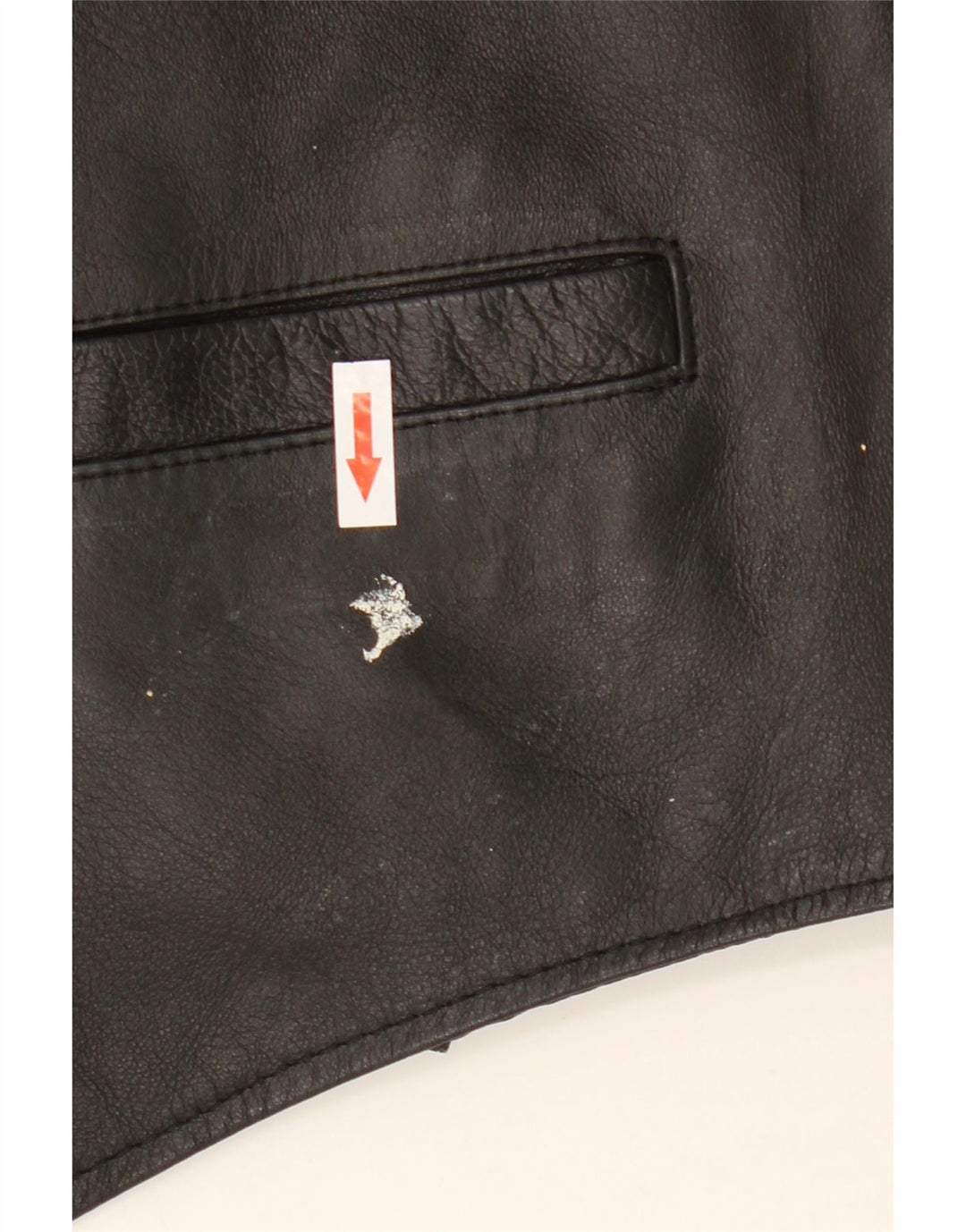 Chaleco de cuero vintage para hombre medio negro