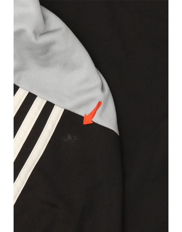 Adidas Hombre Chándal Top Chaqueta Pequeña Negro Colorblock Poliéster