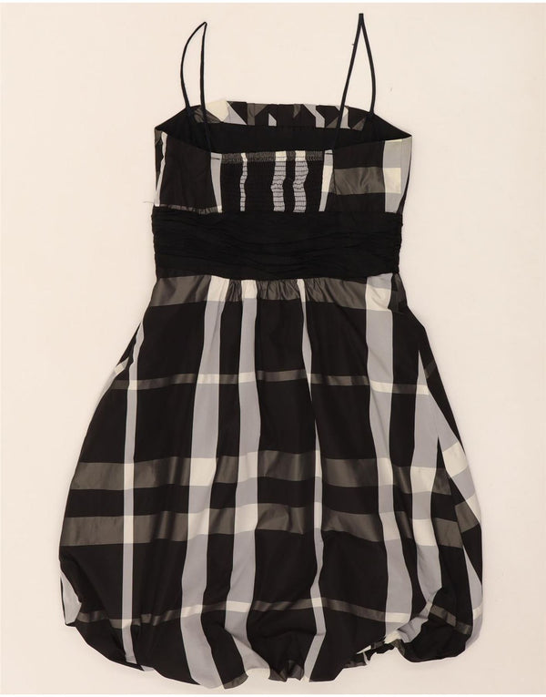 Zara Womens Sleeveless Bubble Dress UK 8 Small Black Check Polyester