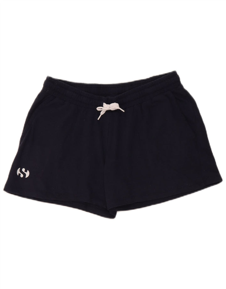 SUPERGA Pantalones cortos deportivos para mujer UK 8 Small Azul marino Algodón