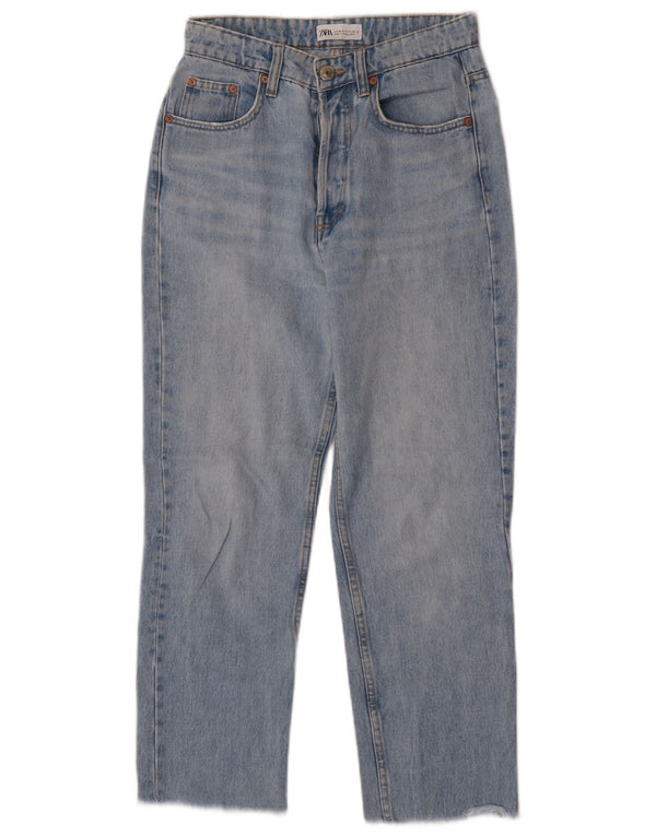 Zara Vaqueros Cónicos Para Mujer EU 36 XS W26 L26 Algodón Azul