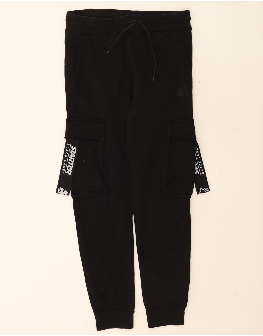 Starter Pantalones De Chándal Cargo Gráfico Joggers Medium Negro Algodón Hombre