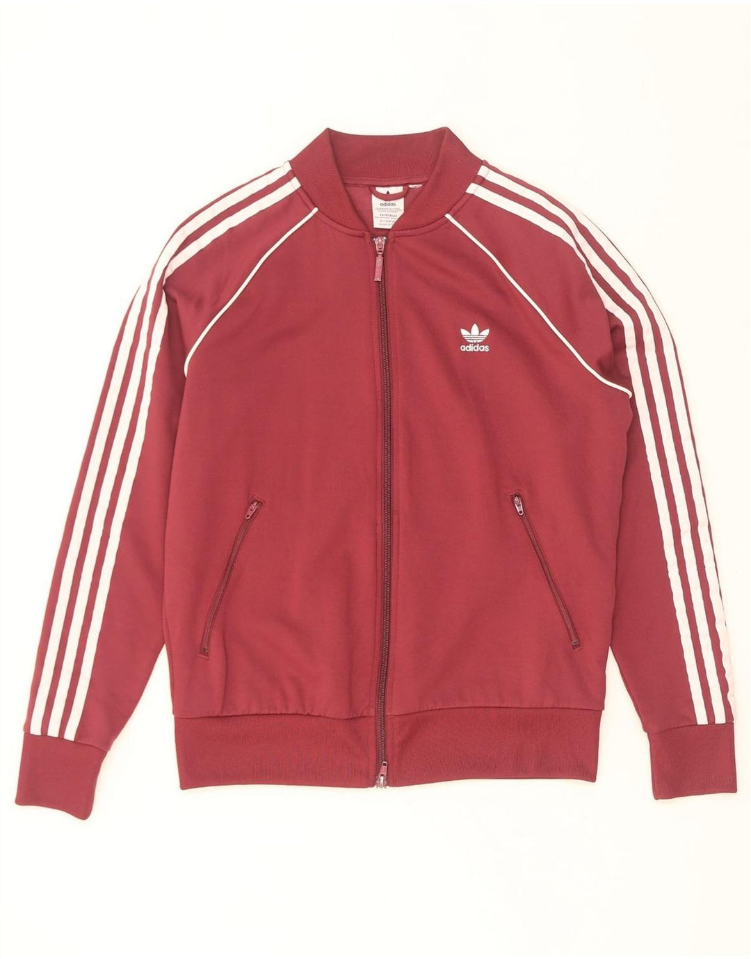Adidas Mens Chándal Top Chaqueta Pequeña Borgoña