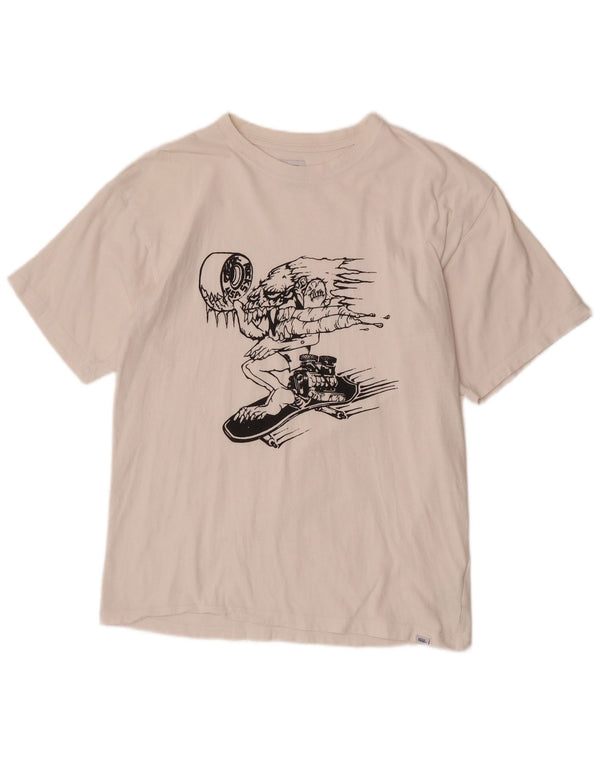 Vans Hombre Regular Graphic Camiseta Top Algodón Blanco Mediano