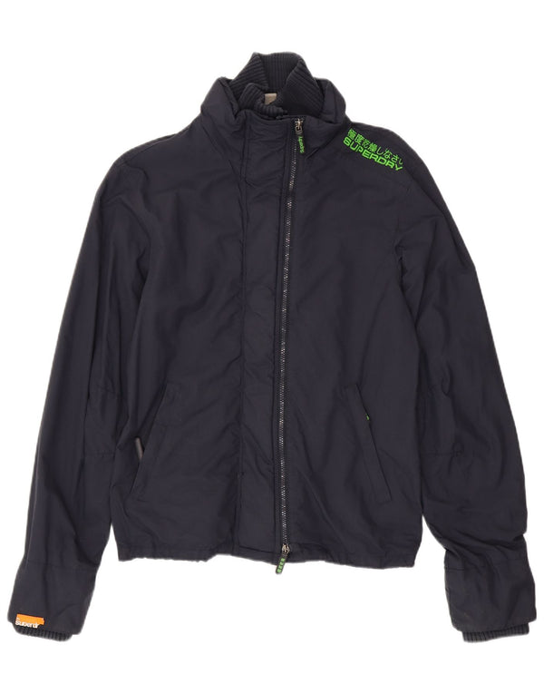 Superdry Chubasquero para hombre UK 38 Medium Azul Marino Nylon