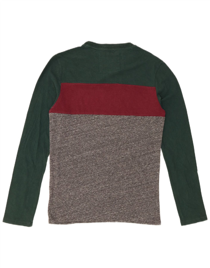 SUPERDRY Hombre Top gráfico de manga larga con bloques de color multicolor pequeño