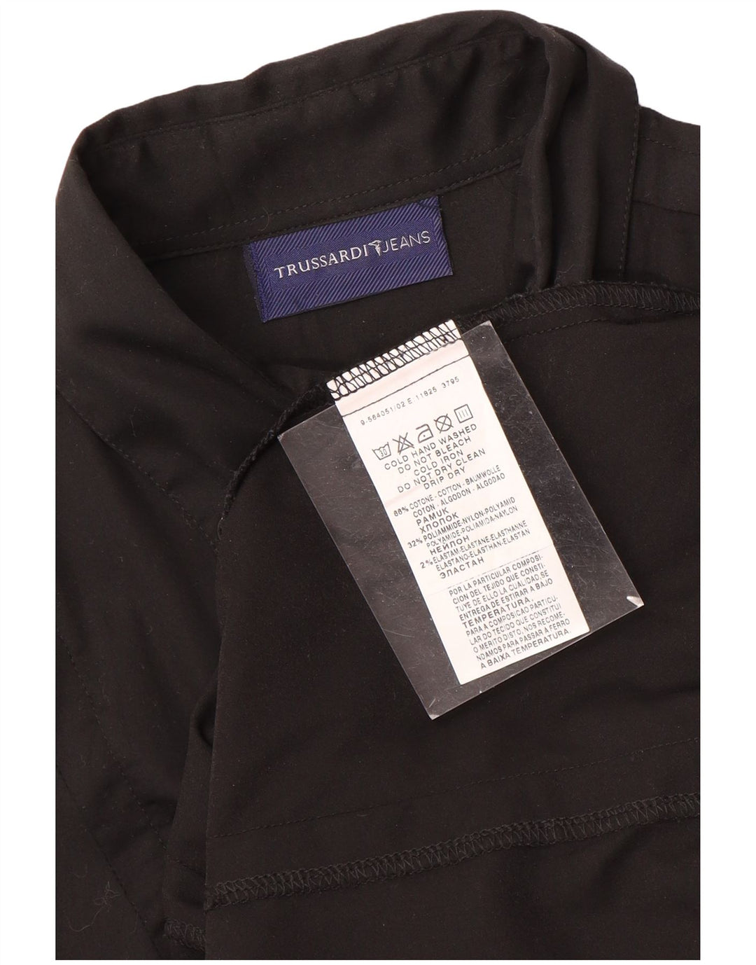 Trussardi Jeans Camisa Mujer UK 42 Mediano Negro Algodón