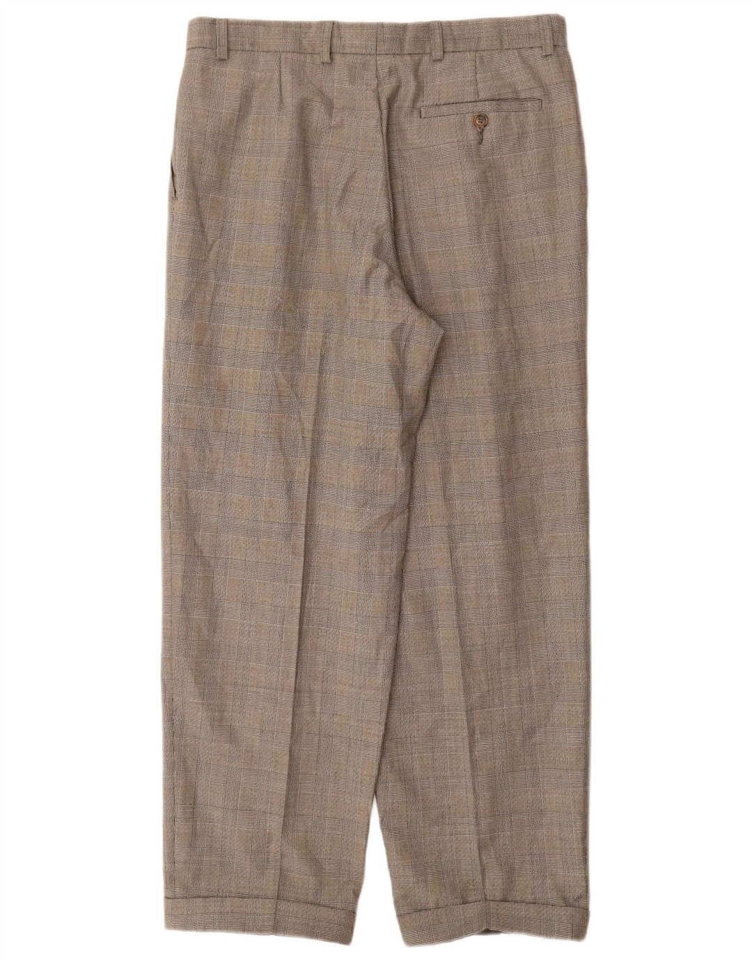 Marks & Spencer Pantalón de traje con pinzas St. Michael para hombre W32 L29 Cuadros grises