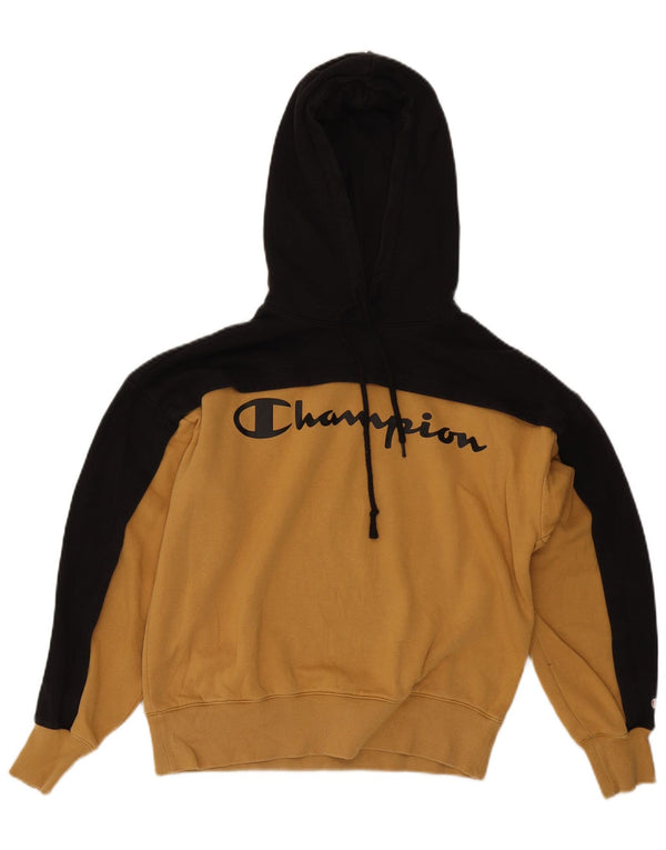 Champion Sudadera con capucha gráfica para mujer UK 44 Medium Yellow Colourblock