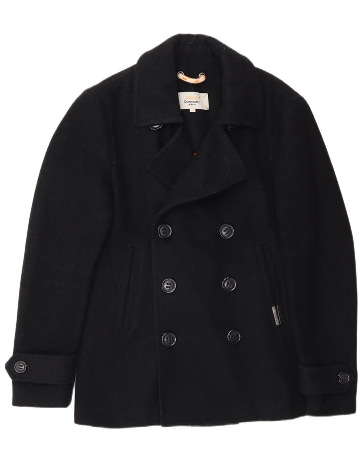Superdry Chaquetón para hombre UK 36 Small Lana azul marino