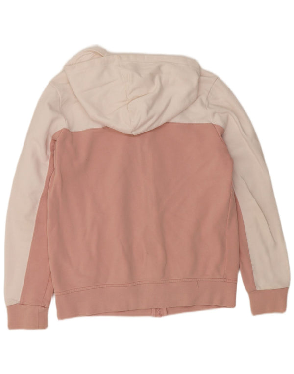 Adidas Sudadera con capucha y cremallera gráfica para mujer UK 40 Medium Pink Colourblock