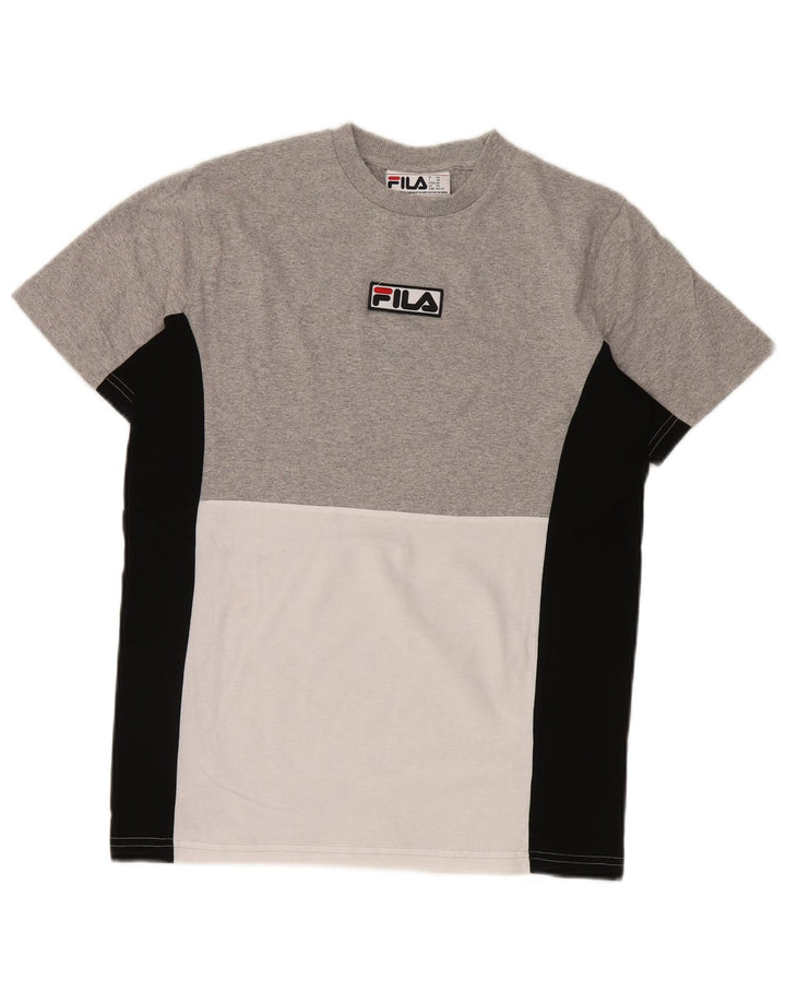 Fila Camiseta para hombre Top XS Gris Colorblock Algodón