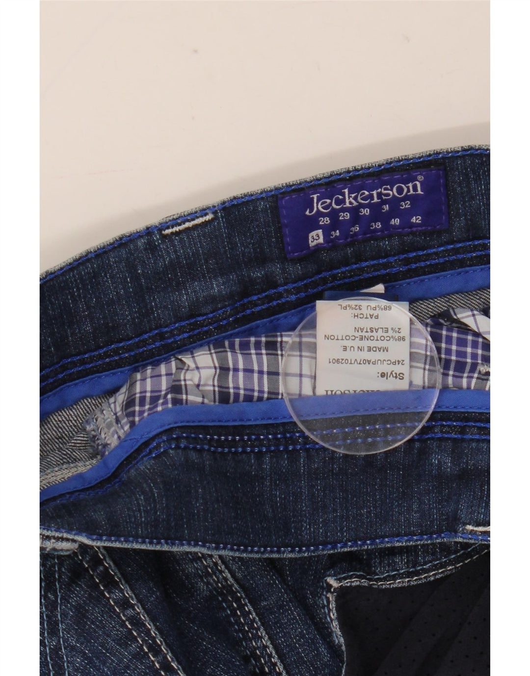 Vaqueros ajustados para mujer Jeckerson W33 L31 Algodón azul
