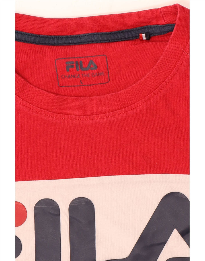 Fila Camiseta gráfica para hombre Top grande multicolor con bloques de color