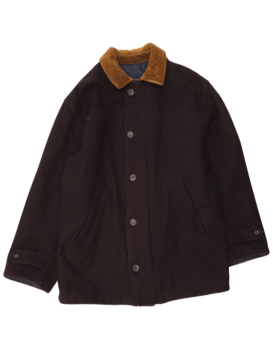 Ivy Oxford Chaqueta reversible para hombre UK 36 Small Lana azul marino