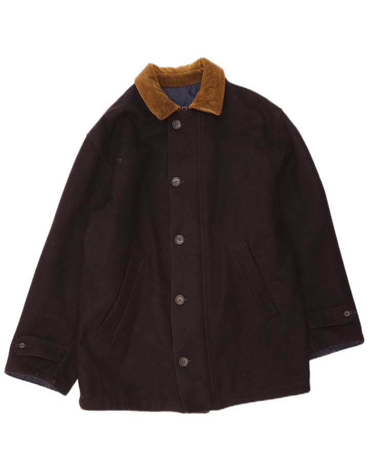 Ivy Oxford Chaqueta reversible para hombre UK 36 Small Lana azul marino