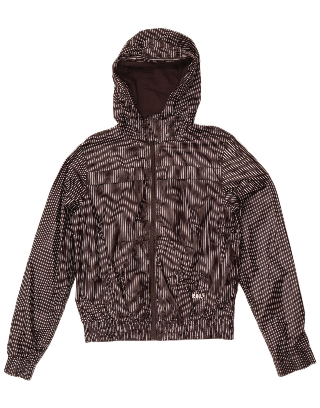 Roxy Chaqueta de chándal con capucha para mujer UK 40 XL Poliéster gris a rayas