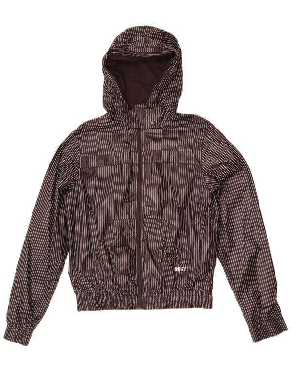 Roxy Chaqueta de chándal con capucha para mujer UK 40 XL Poliéster gris a rayas