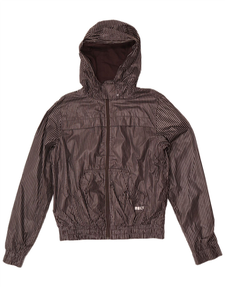 Roxy Chaqueta de chándal con capucha para mujer UK 40 XL Poliéster gris a rayas