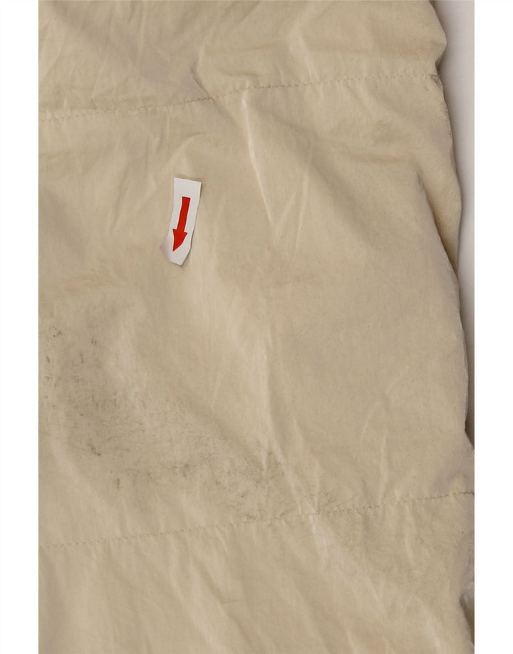 Zara Mujer Chaleco Acolchado Largo Extragrande UK 10 Small Poliéster Beige