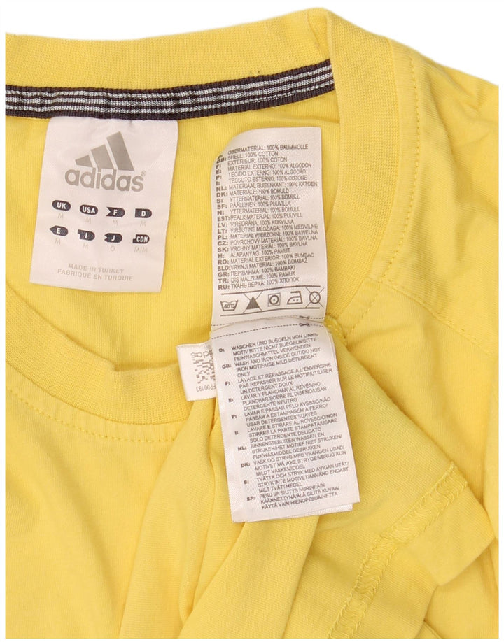 Adidas Hombre Camiseta Gráfica Top Algodón Amarillo Medio
