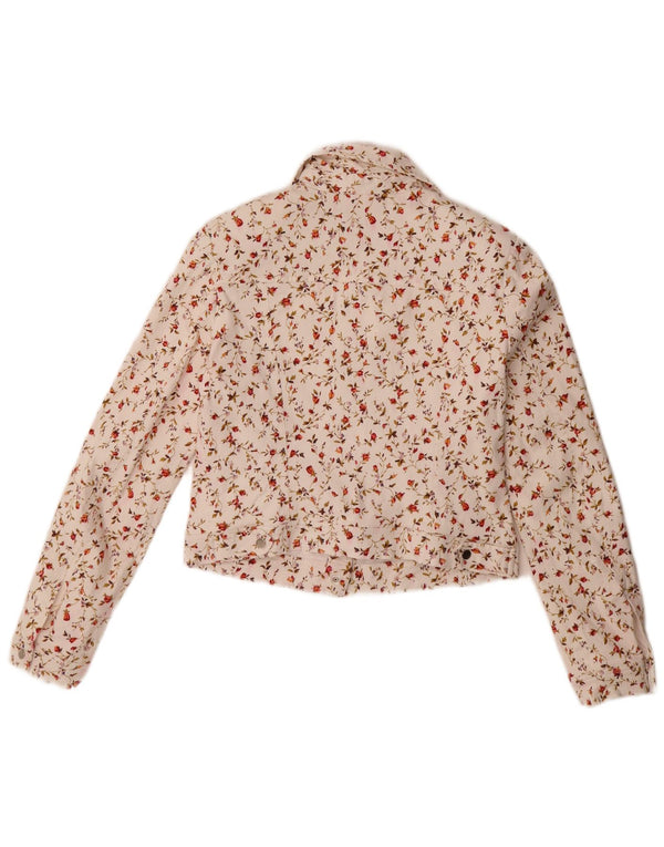 Smashed Lemon Chaqueta bomber corta para mujer Reino Unido 10 Pequeño algodón floral blanco