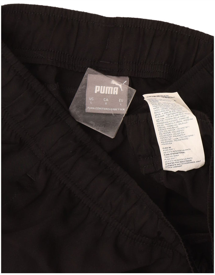 Puma - Pantalones cortos deportivos para hombre, talla grande, poliéster negro