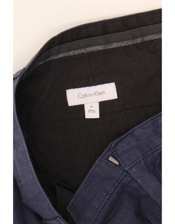 Pantalones cortos chinos Calvin Klein para hombre W36 Large Navy Blue Check
