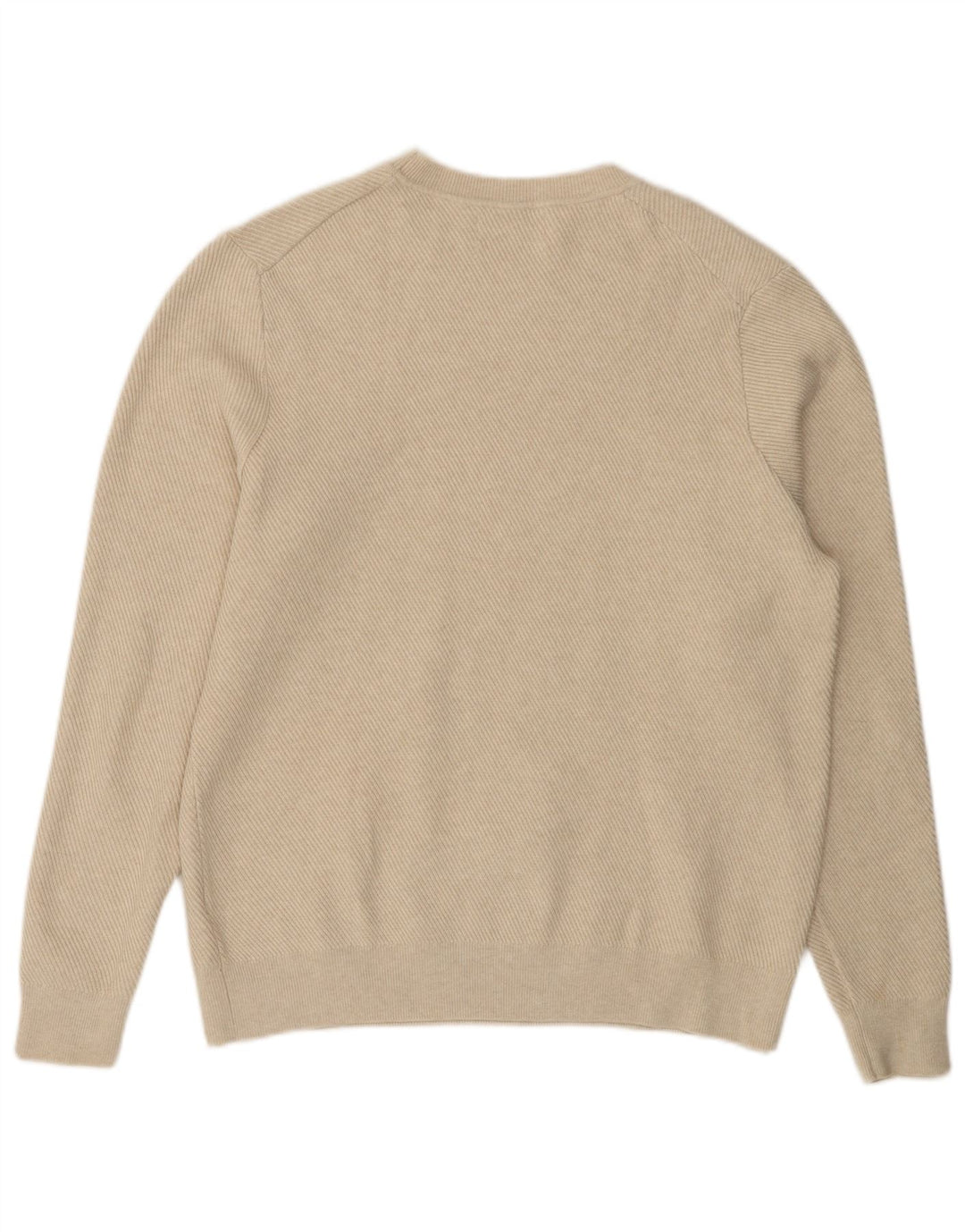 Marks & Spencer - Jersey de cuello redondo para hombre, talla grande, poliéster beige