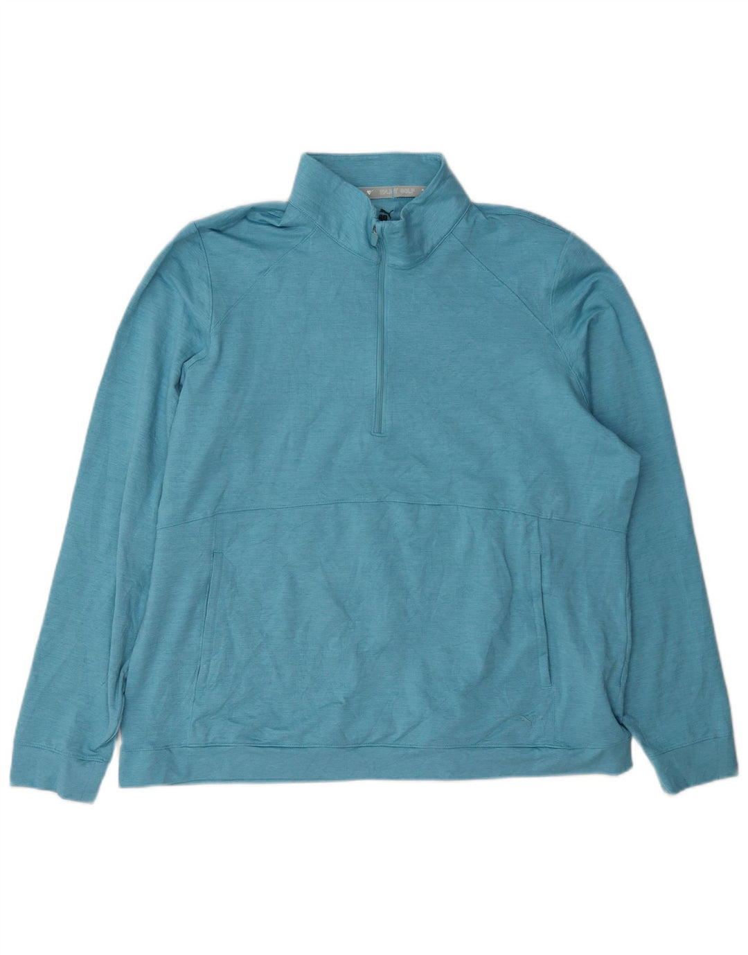 Puma Mujer Zip Neck Sudadera Jumper UK 20 2XL Azul Poliéster
