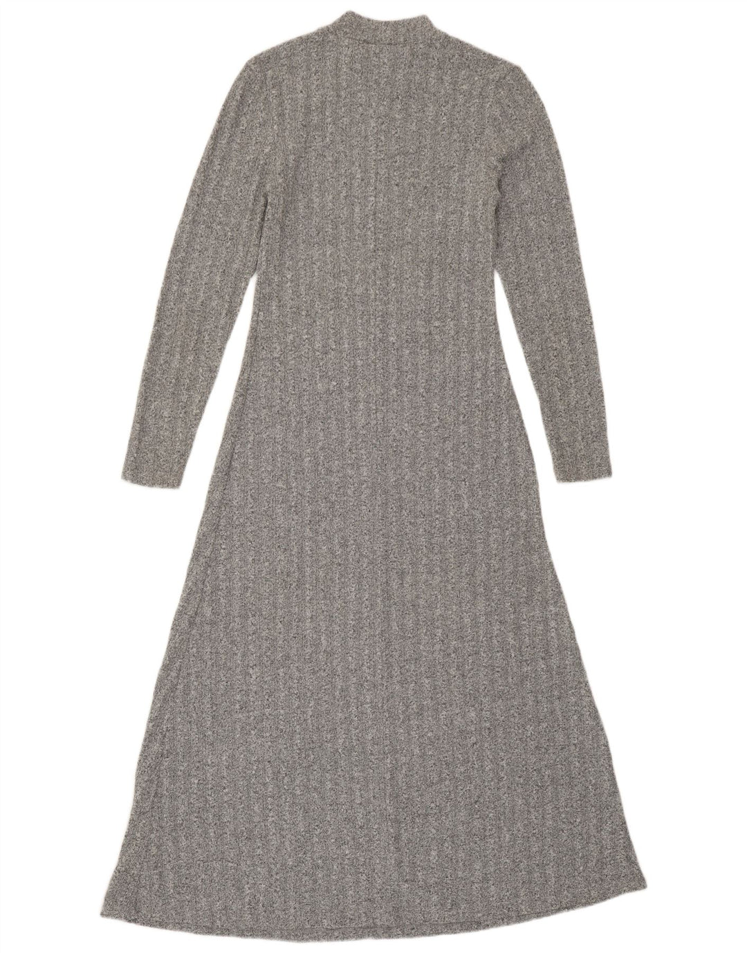 Zara Vestido largo tipo jersey para mujer, talla 40, poliéster moteado en gris medio