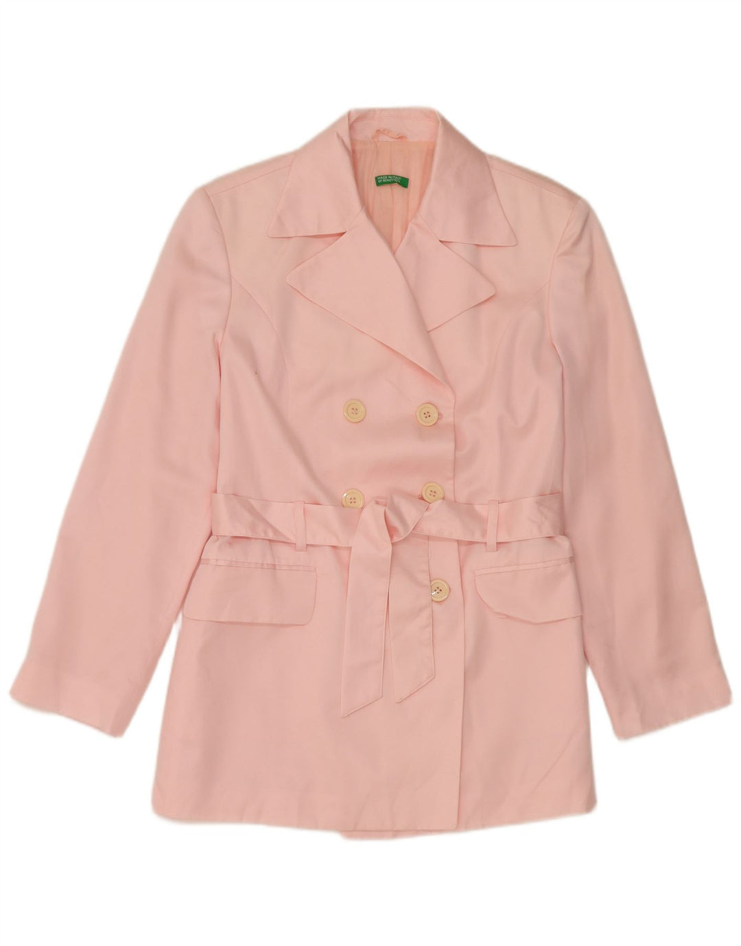 Benetton Chaqueta Americana De Doble Botonadura Para Mujer ES 44 Poliéster Rosa Mediano