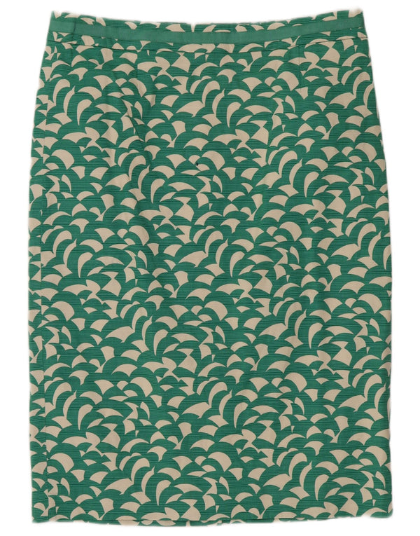 Falda recta con estampado abstracto para mujer de Boden UK 44 Large W32 Algodón verde