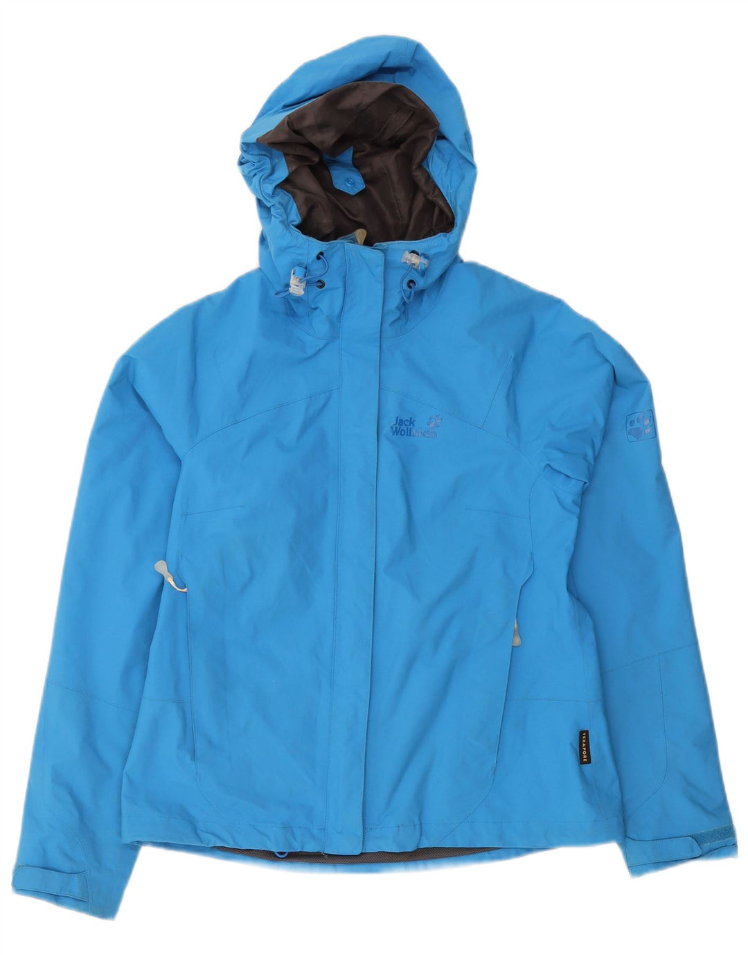 Jack Wolfskin Chaqueta impermeable con capucha para mujer UK 10 Small Blue Polyamide